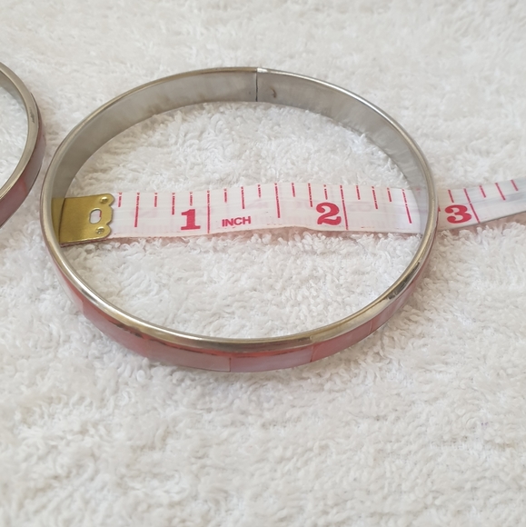 Blush silver enamel bracelets set of 3 - Picture 8 of 8